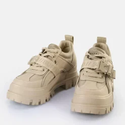 Sale BUFFALO Alpha Com Lo Chaussures Basses Veganes Creme Cream