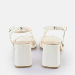 Cheap BUFFALO April Neat Sandales A Talon Veganes Perle Blanc