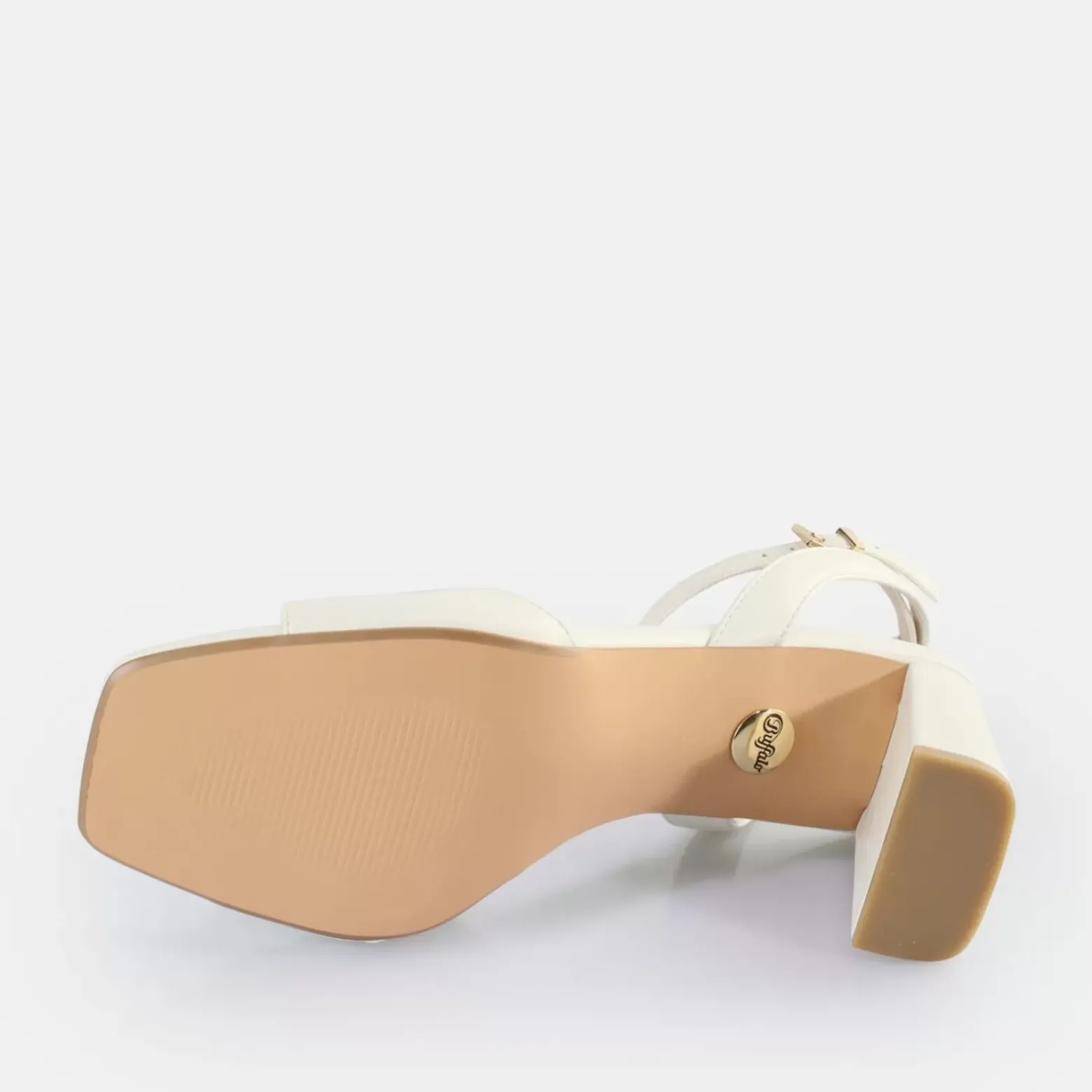 Cheap BUFFALO April Neat Sandales A Talon Veganes Perle Blanc