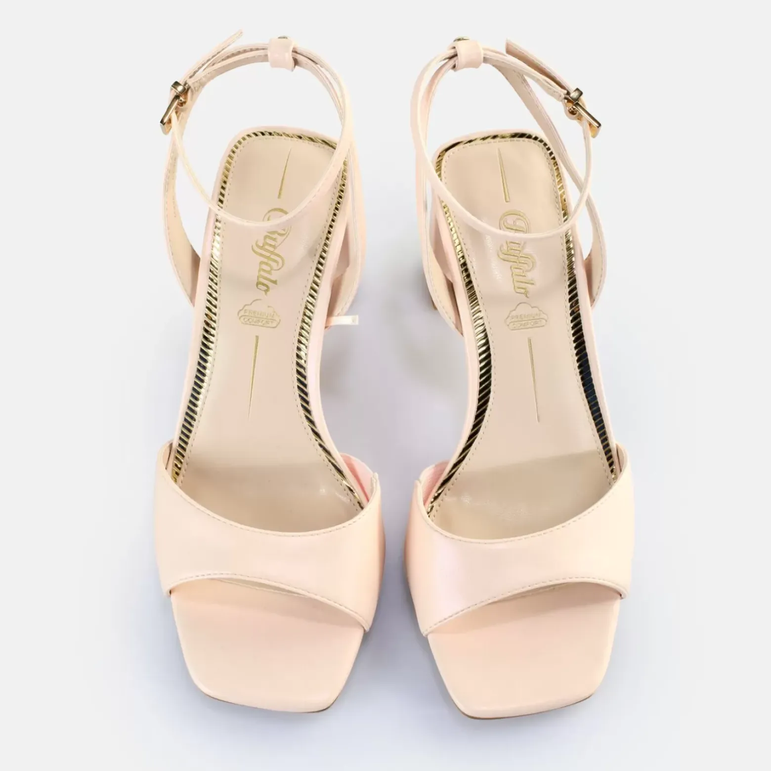 Online BUFFALO April Neat Sandales A Talon Veganes Clair Perle Rose