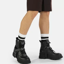 Hot BUFFALO Aspha Biker Men Bootie Vegan Noir