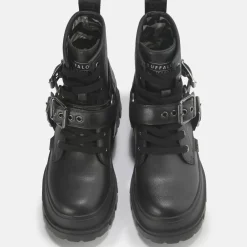 Hot BUFFALO Aspha Biker Men Bootie Vegan Noir