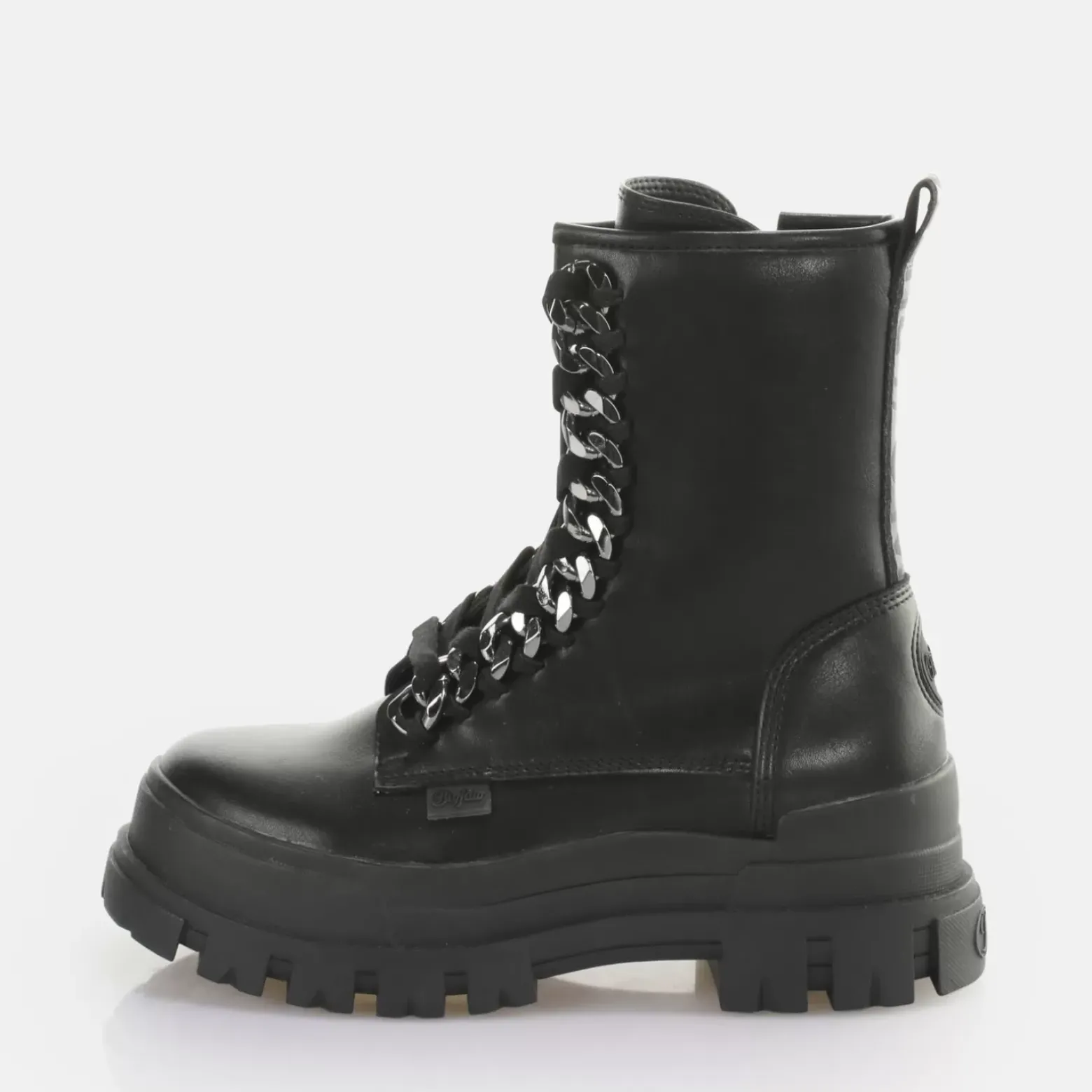 Online BUFFALO Aspha Chain Laceup Mid Bottines Vegan Noir