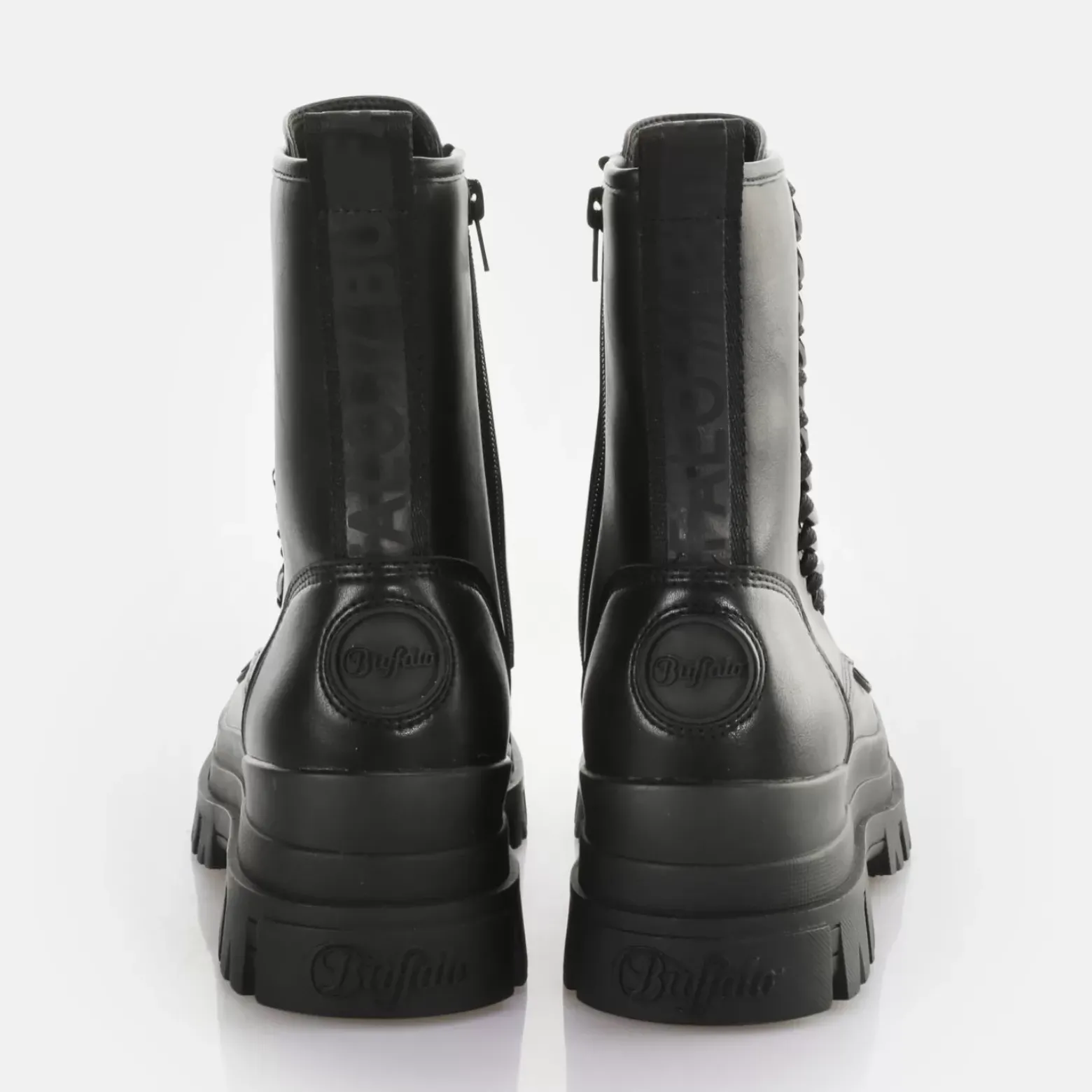 Online BUFFALO Aspha Chain Laceup Mid Bottines Vegan Noir