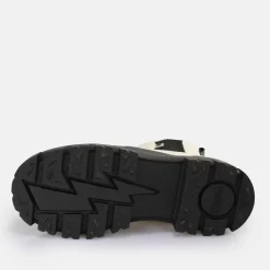 Cheap BUFFALO Aspha Chelsea Mid Bottines Vegan Coquille D'Oeuf/Noir Weis/Schwarz