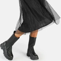 New BUFFALO Aspha Clf Chelsea Hi-Bottines Veganes- Noir