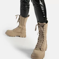 Best Sale BUFFALO Aspha Clf Lace Up Warm Boot Vegan Beige