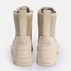 Shop BUFFALO Aspha Com2 Laceup Mid Bottines Vegan Creme