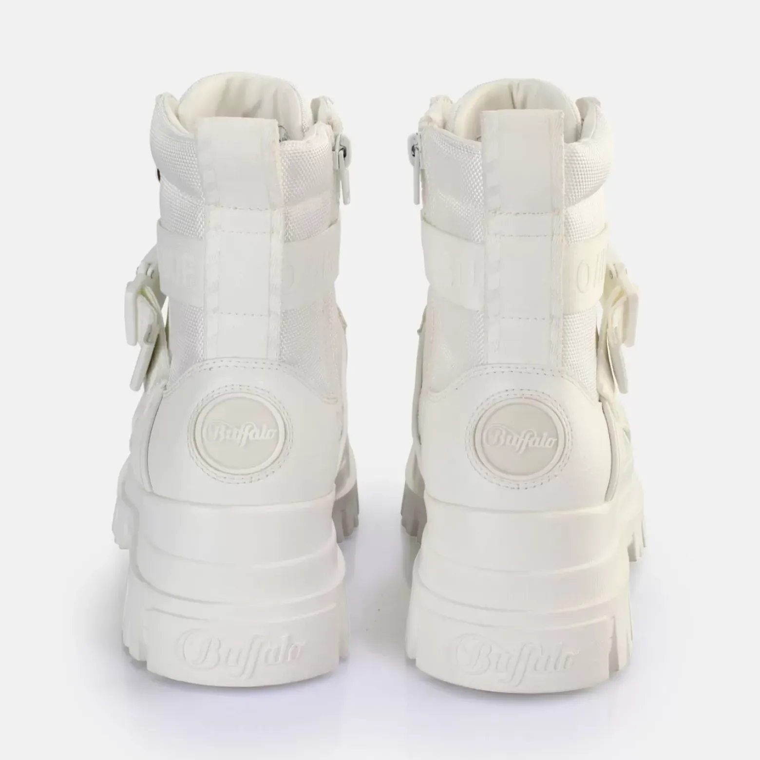 Store BUFFALO Aspha Com1 Laceup Mid Bottines Vegan Blanc