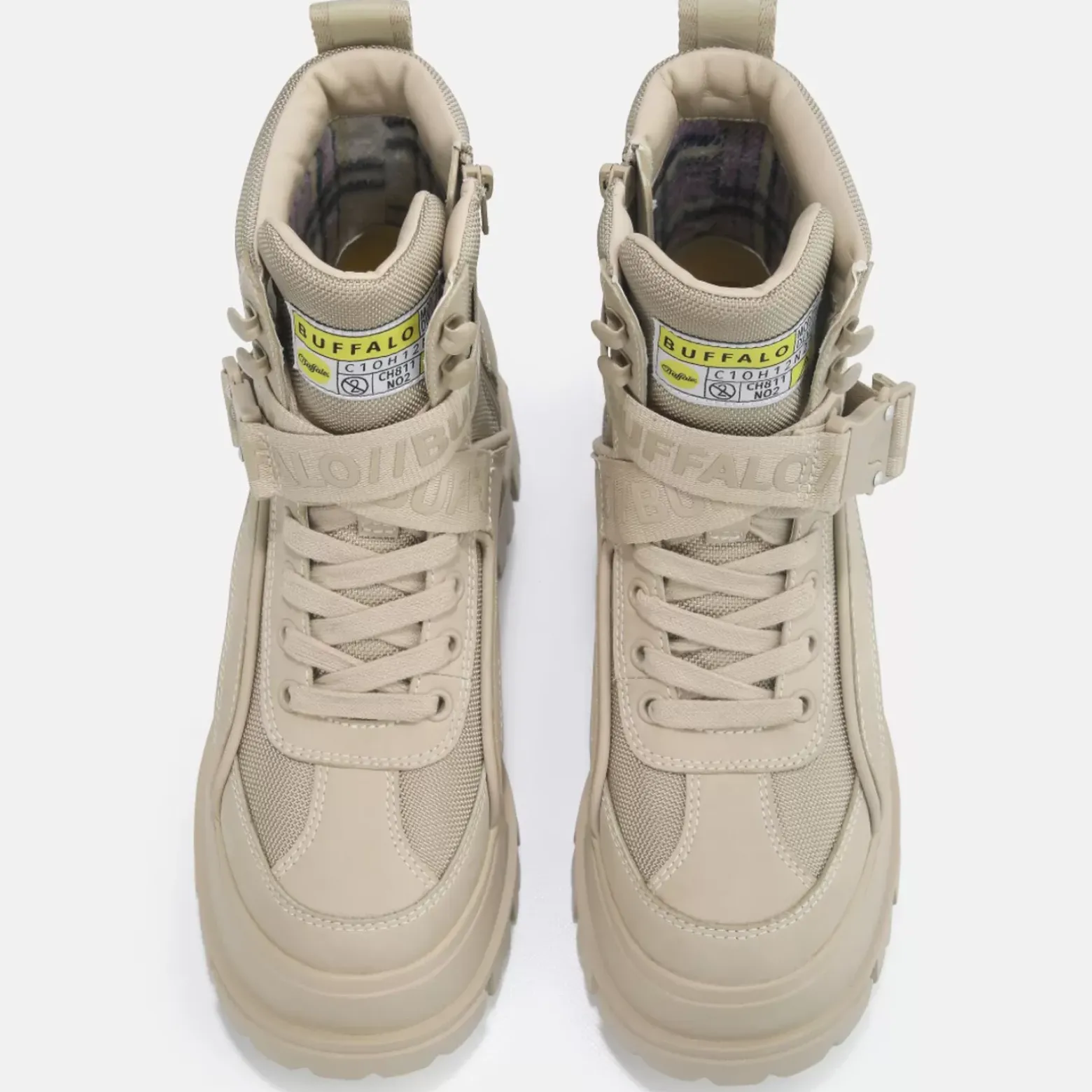 Hot BUFFALO Aspha Com1 Men Bottines Veganes Beige