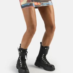 Hot BUFFALO Aspha Com Steel Laceup Hi-Vegan Nappa/Nylon- Noir