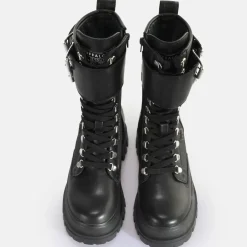 Hot BUFFALO Aspha Com Steel Laceup Hi-Vegan Nappa/Nylon- Noir