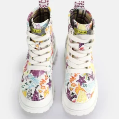 Discount BUFFALO Aspha Lace Up Hi Blanc