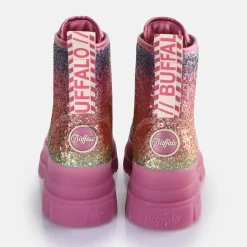 Outlet BUFFALO Aspha Lace Up Hi Bottines Vegan Fuchsia