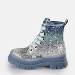 Flash Sale BUFFALO Aspha Lace Up Hi Bottines Veganes Argente/Gris Bleu