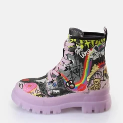 Store BUFFALO Aspha Lace Up Hi Bottines Veganes Violet/Noir Graphite Noir/Violet