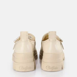 Cheap BUFFALO Aspha Loafer Buckle Chaussures Basses Vegan Beige