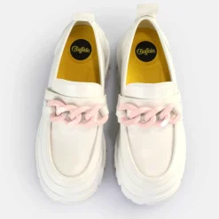 Flash Sale BUFFALO Aspha Loafer Chain Chaussures Basses Veganes Blanc