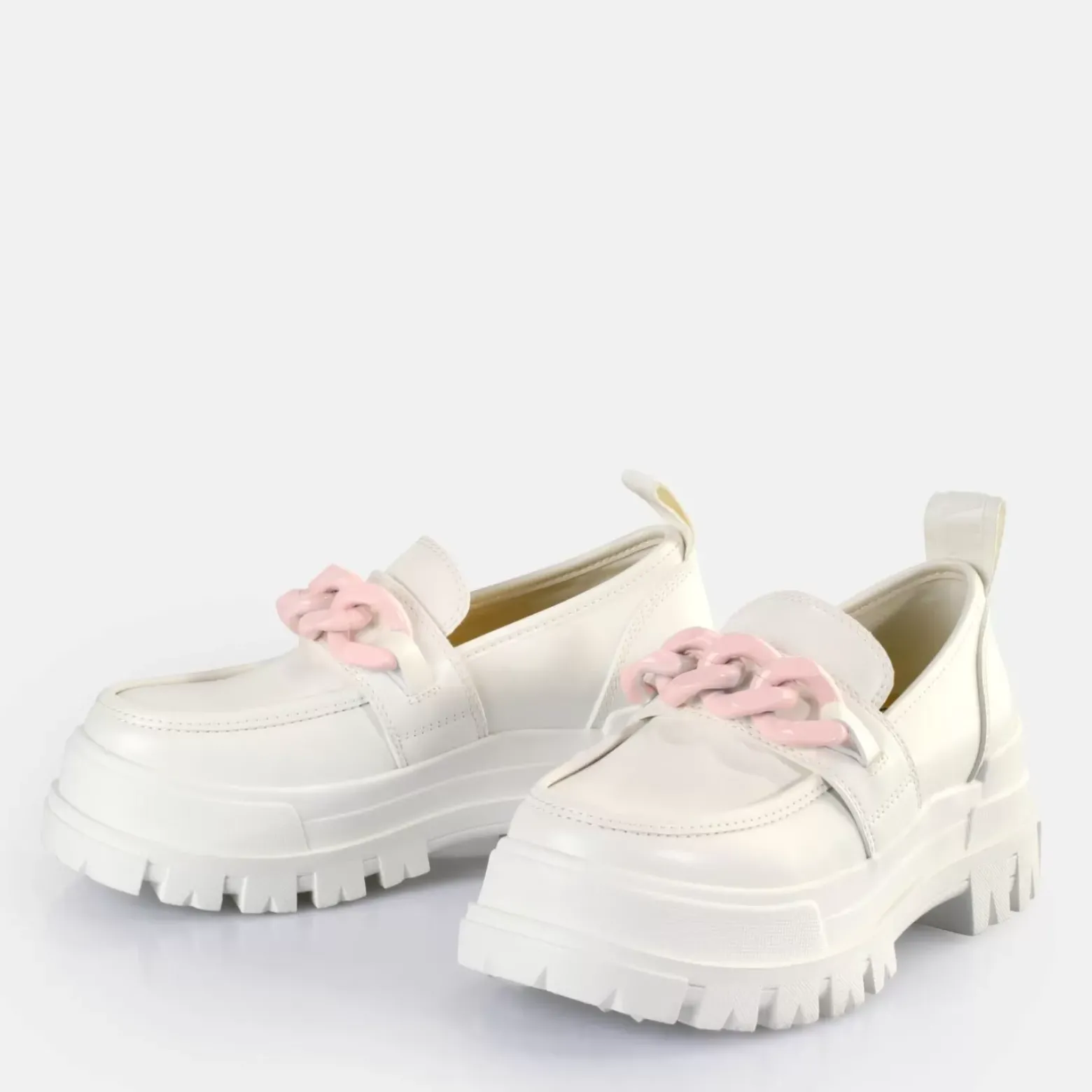 Flash Sale BUFFALO Aspha Loafer Chain Chaussures Basses Veganes Blanc