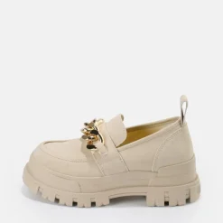 New BUFFALO Aspha Mocassins A Chaine Veganes Creme