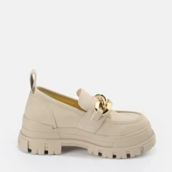 New BUFFALO Aspha Mocassins A Chaine Veganes Creme