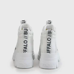 New BUFFALO Aspha Nc Mid Bottines Plates Veganes Blanc