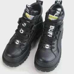 Outlet BUFFALO Aspha Nc Mid Bottines Plates Veganes Noir