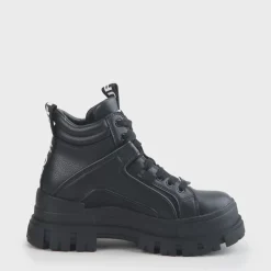 Outlet BUFFALO Aspha Nc Mid Bottines Plates Veganes Noir
