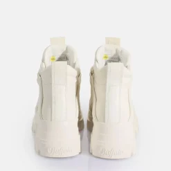 Shop BUFFALO Aspha Nc Mid Laceup Bottines Vegan Offwhite Blanc Casse