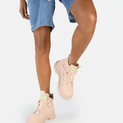 Best Sale BUFFALO Aspha Nc Mid Laceup Bottines Vegan Rose Pale Rose Vif