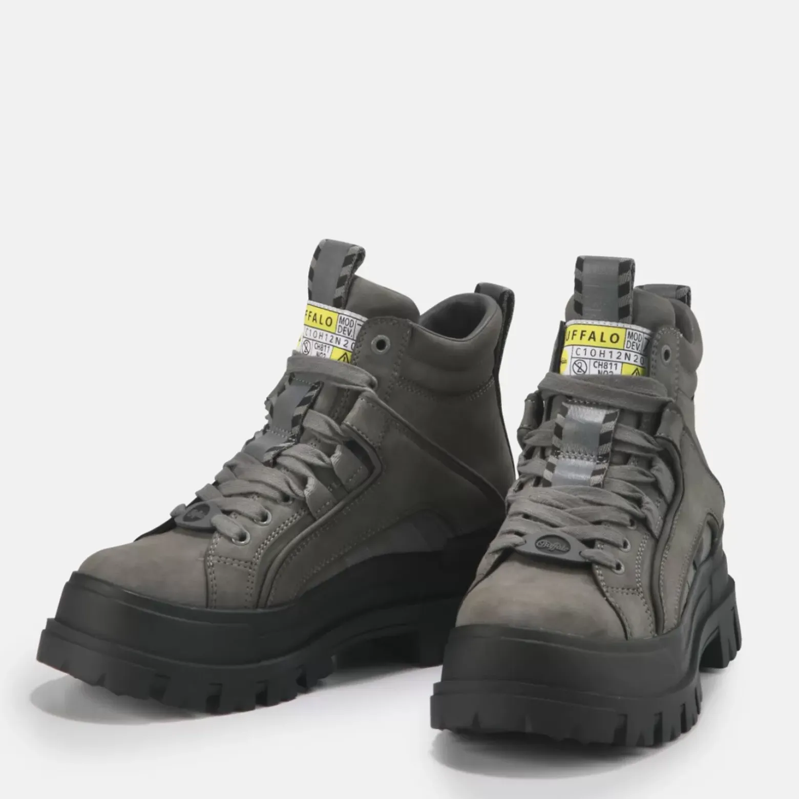 New BUFFALO Aspha Nc Mid Men Bottines Cheville Veganes Gris