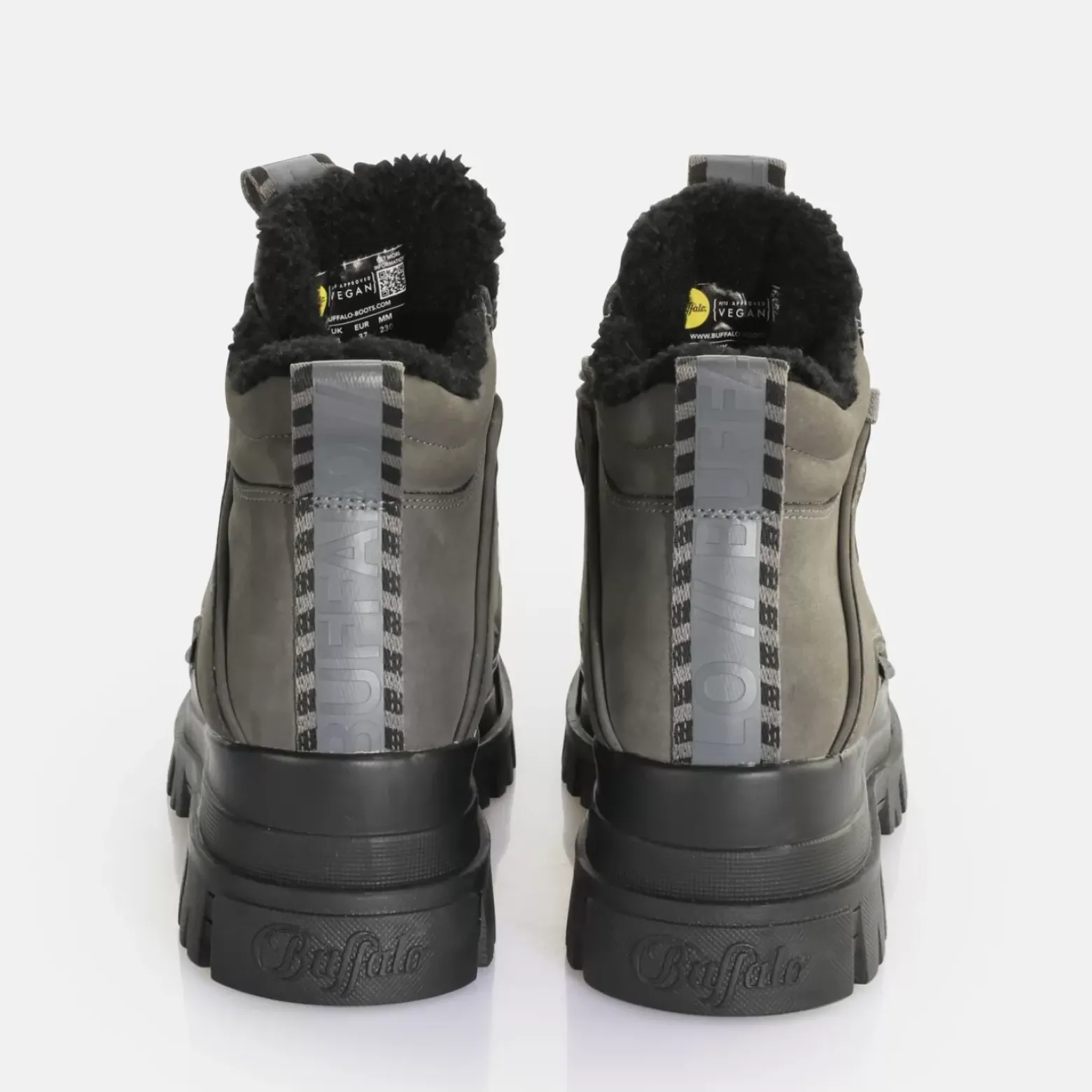 Cheap BUFFALO Aspha Nc Mid Warm Bottes A Talon Vegan Gris