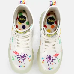 Shop BUFFALO Aspha Rld Bottine Hauteur Cheville Vegane/Graffiti Blanc