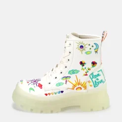 Shop BUFFALO Aspha Rld Bottine Hauteur Cheville Vegane/Graffiti Blanc