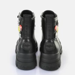 Discount BUFFALO Aspha Rld Buttons Bottines Veganes Noir
