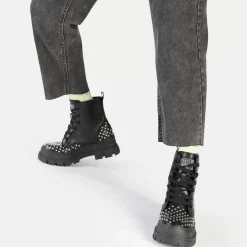 Store BUFFALO Aspha Rld Pin Laceup Mid Bottines Vegan Noir