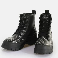 Store BUFFALO Aspha Rld Pin Laceup Mid Bottines Vegan Noir