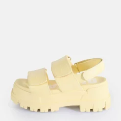 Hot BUFFALO Aspha Snd Sandales A Plateforme Veganes Croco Vanille Vanilla