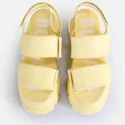 Hot BUFFALO Aspha Snd Sandales A Plateforme Veganes Croco Vanille Vanilla