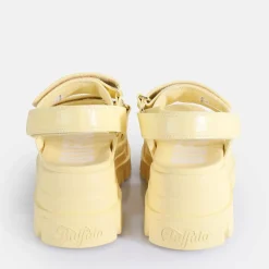 Hot BUFFALO Aspha Snd Sandales A Plateforme Veganes Croco Vanille Vanilla