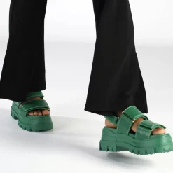 Cheap BUFFALO Aspha Snd Sandales A Plateforme Veganes Vert