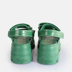 Cheap BUFFALO Aspha Snd Sandales A Plateforme Veganes Vert