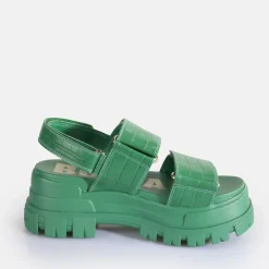 Cheap BUFFALO Aspha Snd Sandales A Plateforme Veganes Vert