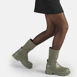 Shop BUFFALO Aspha Sock Boot Short Bottes Vegan Olive