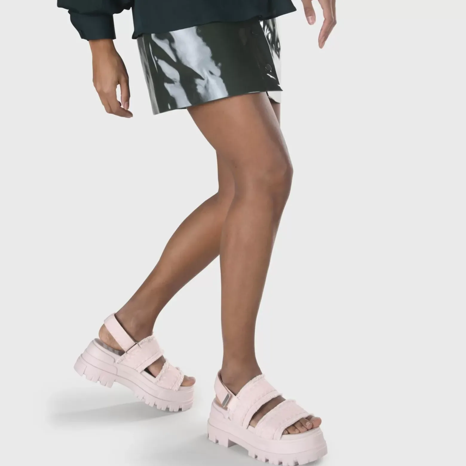 Sale BUFFALO Aspha Str-Sandal Platform-Textile- Rose