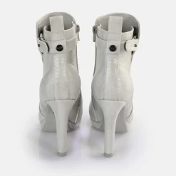 Outlet BUFFALO Audrina Bottines Vegan Snake Light Grey Gris