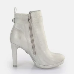 Outlet BUFFALO Audrina Bottines Vegan Snake Light Grey Gris