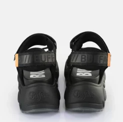 Cheap BUFFALO Binary 0 Sandales A Plateforme Veganes Noir