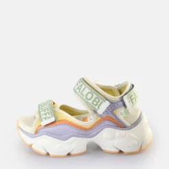 Cheap BUFFALO Binary 0 Sandales A Plateforme Veganes Lavande Multicolore