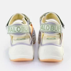 Cheap BUFFALO Binary 0 Sandales A Plateforme Veganes Lavande Multicolore